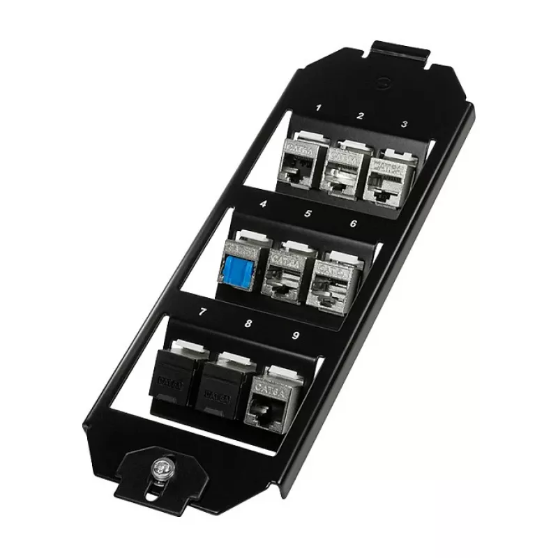 Logilink inserto a pavimento keystone per 3 x 3 moduli keystone, nero