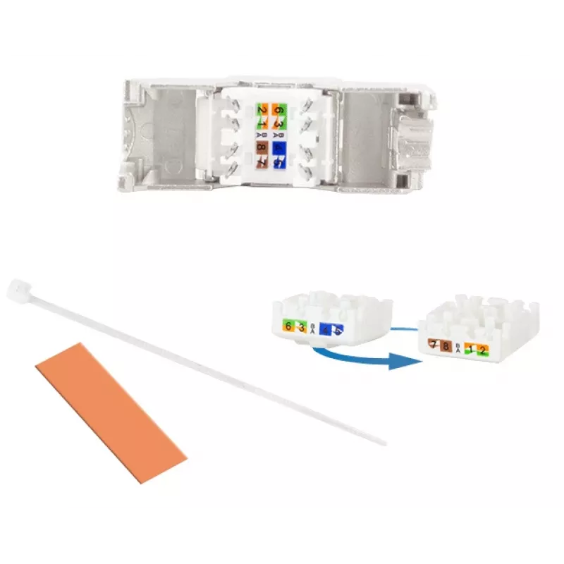 LogiLink Keystone Jack Cat.6A STP con tappo parapolvere, 14,4mm, 22-26 AWG, 24 pezzi