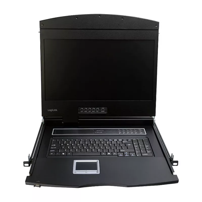 LOGILINK LC902GE console KVM con schermo LCD 19 pollici, VGA, tastiera tedesca