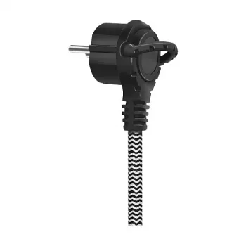 LogiLink LPS104 cavo di prolunga, CEE 7/7 a CEE 7/3, treccia tessile, nero/grigio, 3 m