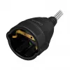 LogiLink LPS104 cavo di prolunga, CEE 7/7 a CEE 7/3, treccia tessile, nero/grigio, 3 m