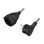 LogiLink LPS104 cavo di prolunga, CEE 7/7 a CEE 7/3, treccia tessile, nero/grigio, 3 m