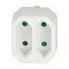 LogiLink LPS218 Adattatore per presa europea con 2 prese, bianco
