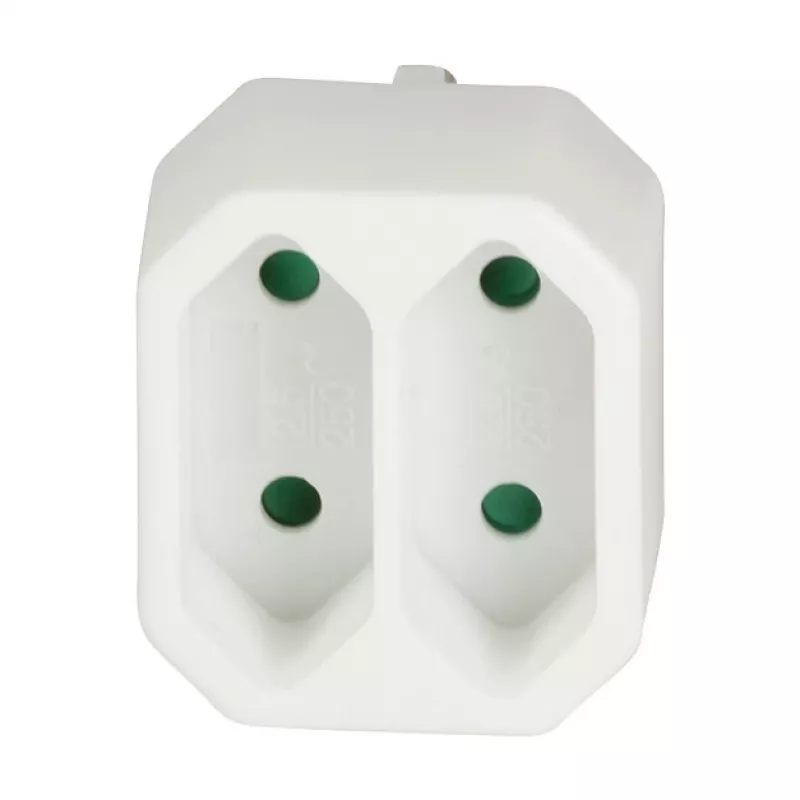 LogiLink LPS218 Adattatore per presa europea con 2 prese, bianco
