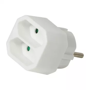 LogiLink LPS218 Adattatore per presa europea con 2 prese, bianco