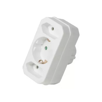 LogiLink LPS221 adattatore da Schuko a 2x Euro + 1x presa Schuko, bianco, 16 A, 250 V, 3680 W, protezione bambini