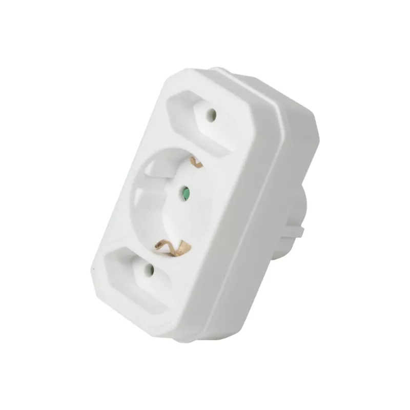 LogiLink LPS221 adattatore da Schuko a 2x Euro + 1x presa Schuko, bianco, 16 A, 250 V, 3500 W, protezione bambini