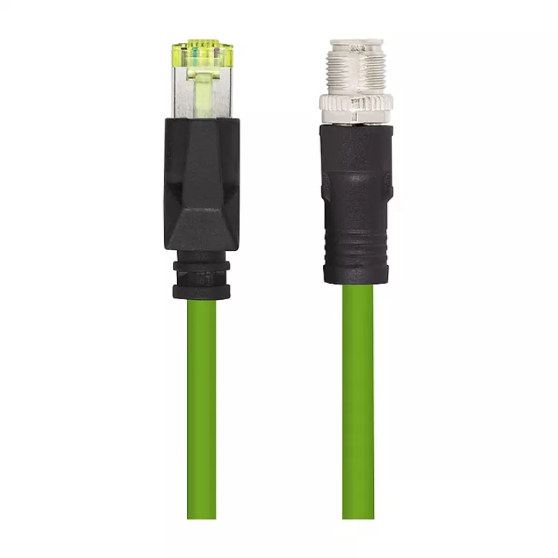 LOGILINK cavo patch industriale M12 CAT6A, PUR, M12 X-codificato su RJ45, 0,5 m