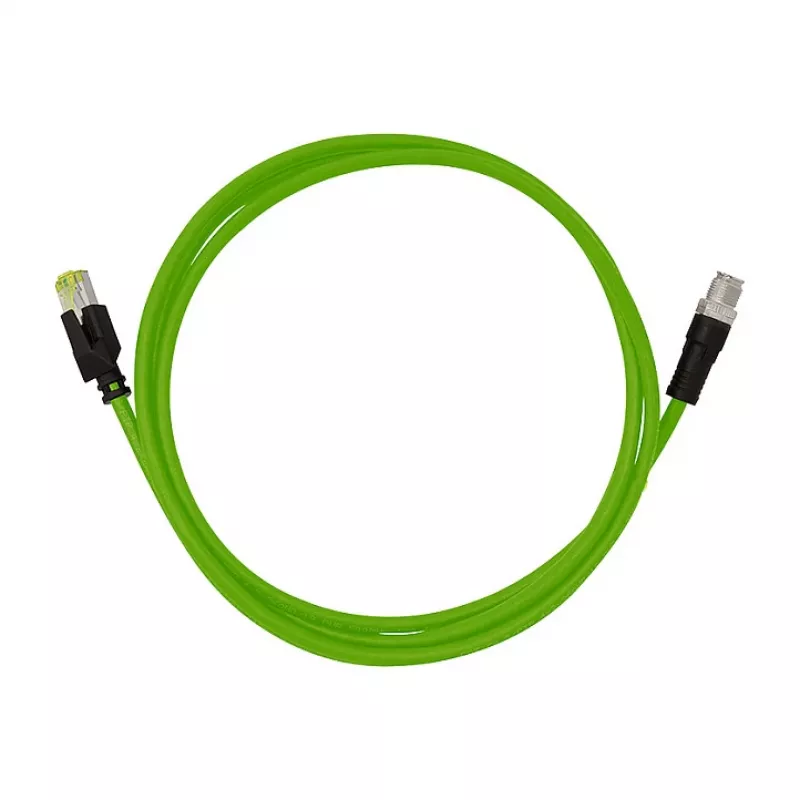 LOGILINK cavo patch industriale M12 CAT6A, PUR, M12 X-codificato su RJ45, 0,5 m