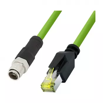 LOGILINK cavo patch industriale M12 CAT6A, PUR, M12 X-codificato su RJ45, 0,5 m