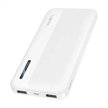 Logilink Power Bank mobile, LiPo, 10000 mAh, USB-C in/out, Bianco