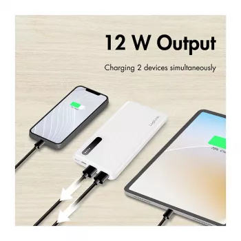 Logilink Power bank mobile, LiPo, 8000 mAh, bianco