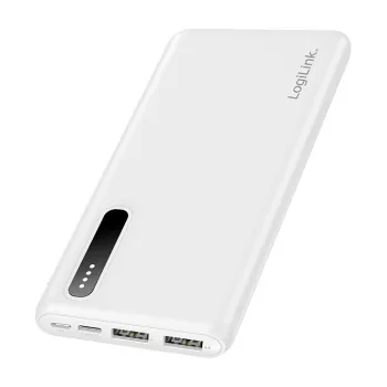 Logilink Power bank mobile, LiPo, 8000 mAh, bianco
