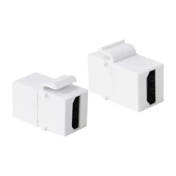 LogiLink NK0014 Modulo keystone HDMI accoppiamento, femmina-femmina, bianco, 4K 60Hz, HDCP 2.2, 18 Gbit/s, Snap-in