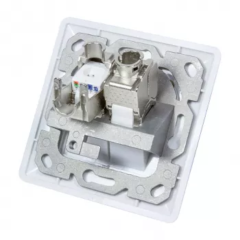 LogiLink NK4020 presa a parete keystone, da incasso, 2 moduli, bianco segnale