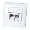 LogiLink NK4020 presa a parete keystone, da incasso, 2 moduli, bianco segnale