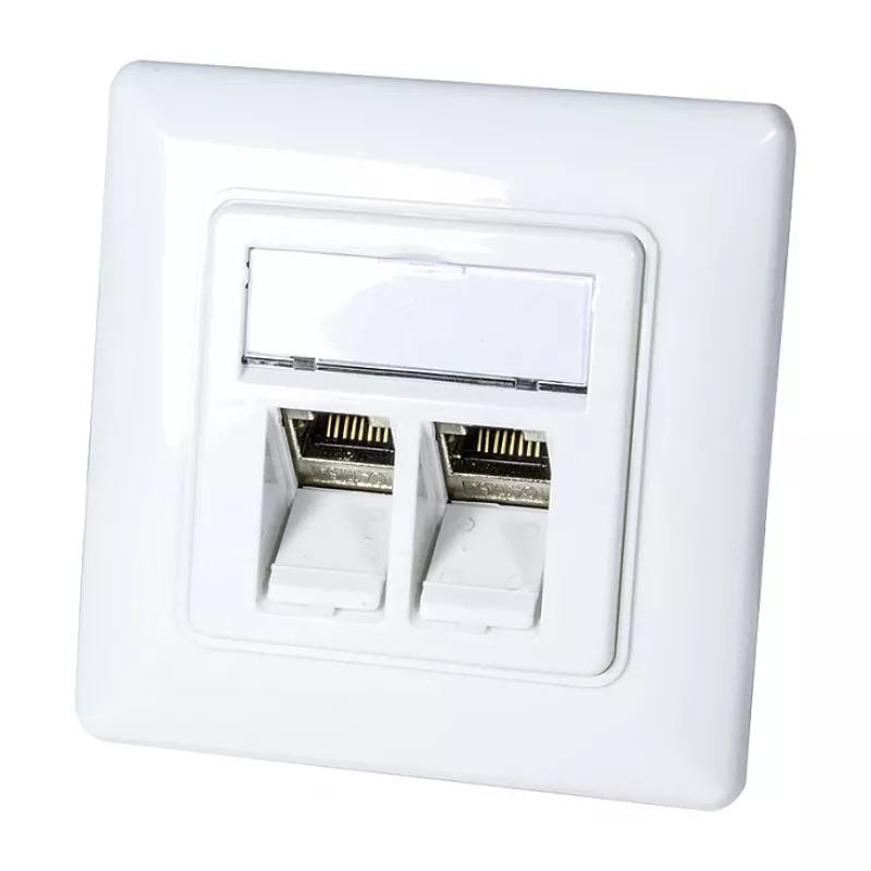 LogiLink NK4020 presa a parete keystone, da incasso, 2 moduli, bianco segnale