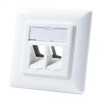 LogiLink NK4020 presa a parete keystone, da incasso, 2 moduli, bianco segnale