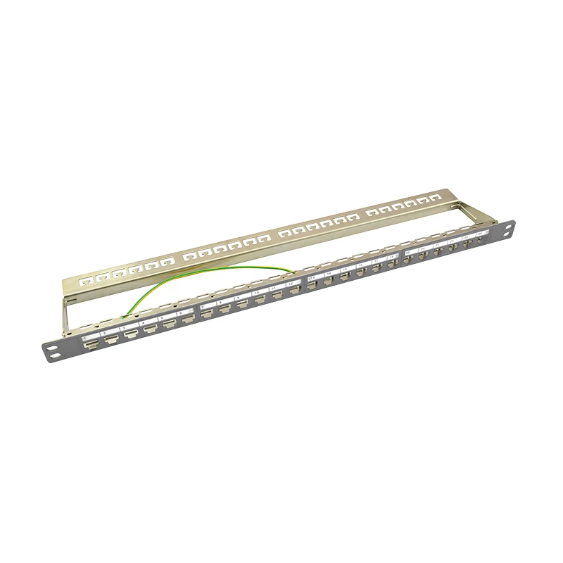 LogiLink NK4039 patch panel keystone, 24 porte, 0,5HE, schermato, grigio - montaggio rack 19 pollici