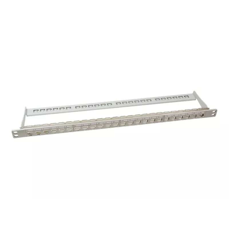 LogiLink NK4039 patch panel keystone, 24 porte, 0,5HE, schermato, grigio - montaggio rack 19 pollici