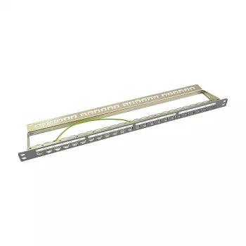 LogiLink NK4039 patch panel keystone, 24 porte, 0,5HE, schermato, grigio - montaggio rack 19 pollici
