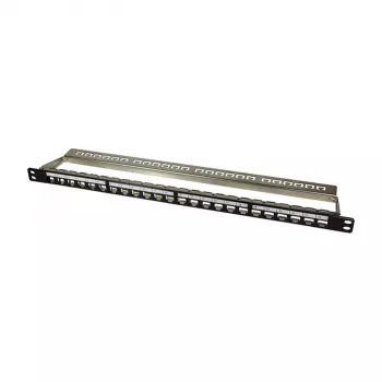LogiLink NK4040 Patch panel Keystone schermato 24 porte, 0,5U, nero