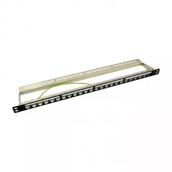 LogiLink NK4040 Patch panel Keystone schermato 24 porte, 0,5U, nero