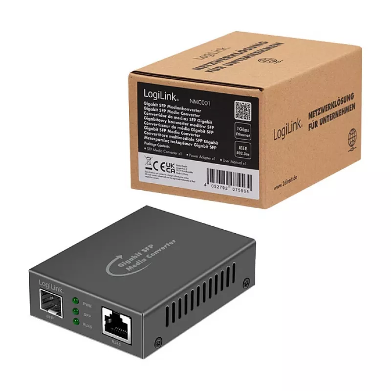 Logilink NMC001 Convertitore di media Gigabit RJ45 a SFP