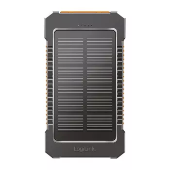 LogiLink PA0321 Power Bank solare 6000 mAh con USB-C, IP65, nero