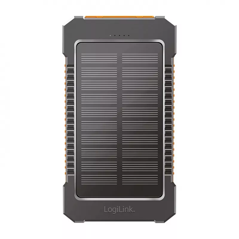 LogiLink PA0321 Power Bank solare 6000 mAh con USB-C, IP65, nero