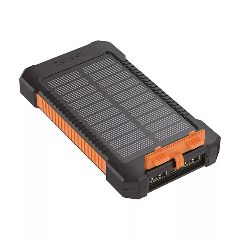 LogiLink PA0321 Power Bank solare 6000 mAh con USB-C, IP65, nero