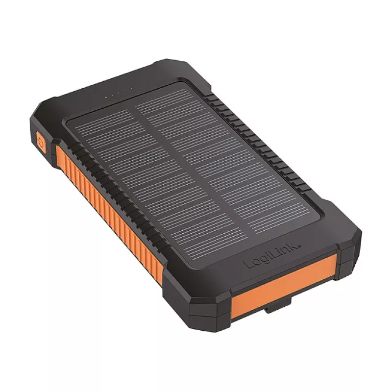 LogiLink PA0321 Power Bank solare 6000 mAh con USB-C, IP65, nero