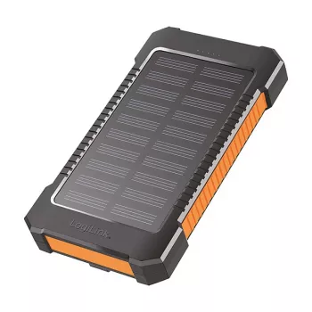 LogiLink PA0321 Power Bank solare 6000 mAh con USB-C, IP65, nero