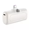 LogiLink PA0349W power bank portatile, 5000 mAh, LiPo, connettore USB-C pieghevole integrato e porta USB-C, bianco