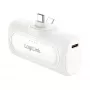 LogiLink PA0349W power bank portatile, 5000 mAh, LiPo, connettore USB-C pieghevole integrato e porta USB-C, bianco