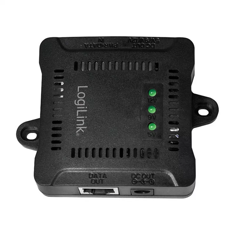 LogiLink POE005 splitter PoE, 1 porta Gigabit, max 24 W, IEEE 802.3af/at, nero
