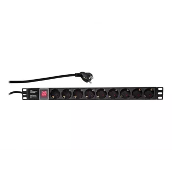 LogiLink Unità di distribuzione dell'alimentazione (montabile a rack) - AC 250 V - 3500 Watt - Ingresso: CEE 7/7 - Uscite: 9 (alimentazione)