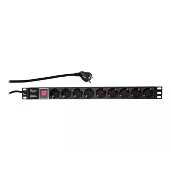 LogiLink Unità di distribuzione dell'alimentazione (montabile a rack) - AC 250 V - 3500 Watt - Ingresso: CEE 7/7 - Uscite: 9 (alimentazione)