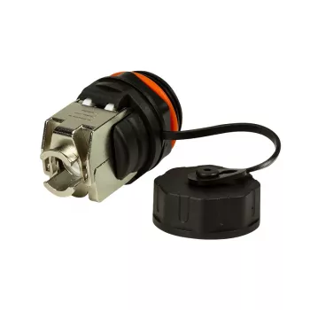 LogiLink Professional Cat.6A STP Keystone Jack RJ45, IP68 Industrial Outdoor, senza attrezzi, pressofusione di zinco, nero