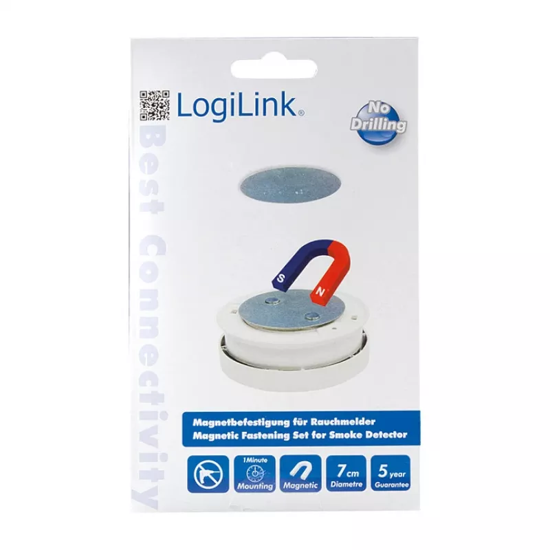 LogiLink SC0005 kit di fissaggio magnetico per rilevatore di fumo