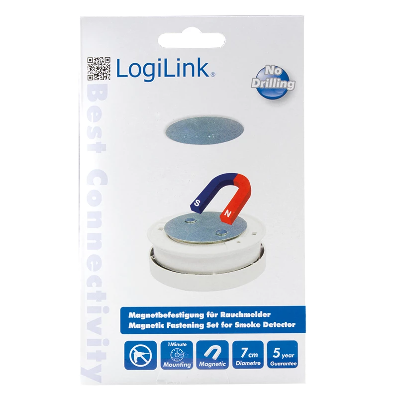 LogiLink SC0005 kit di fissaggio magnetico per rilevatore di fumo