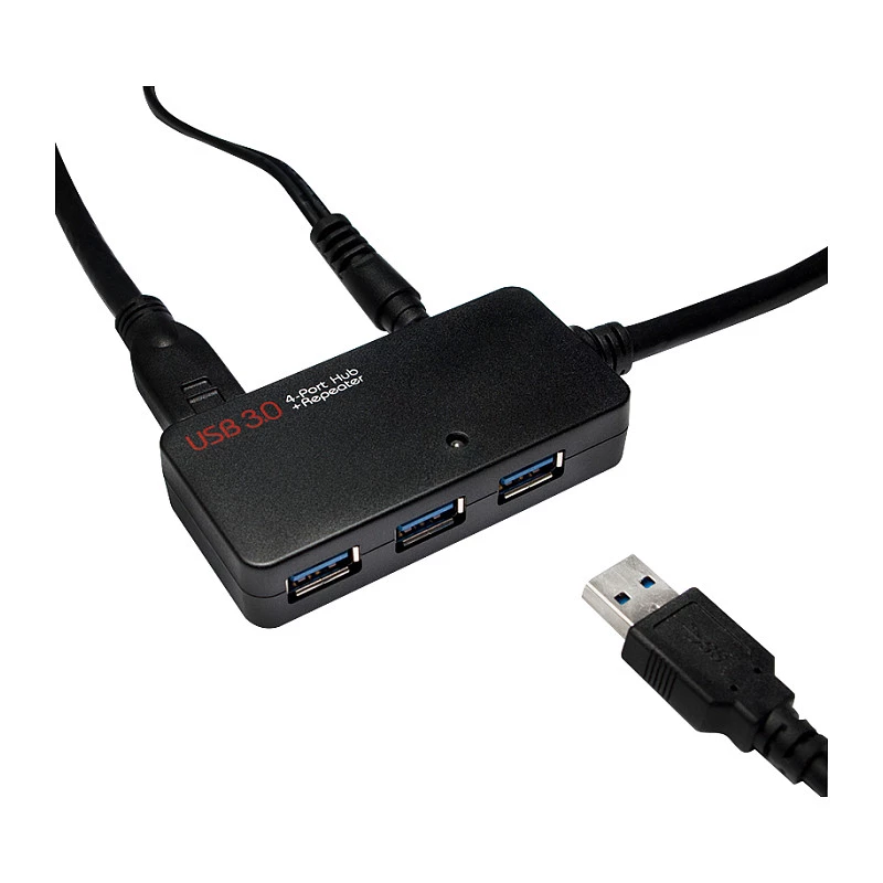 LOGILINK UA0262 cavo di prolunga attivo USB 3.0, USB-A maschio a 4x USB-A femmina, 10m, nero
