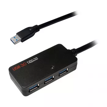 LOGILINK UA0262 cavo di prolunga attivo USB 3.0, USB-A maschio a 4x USB-A femmina, 10m, nero
