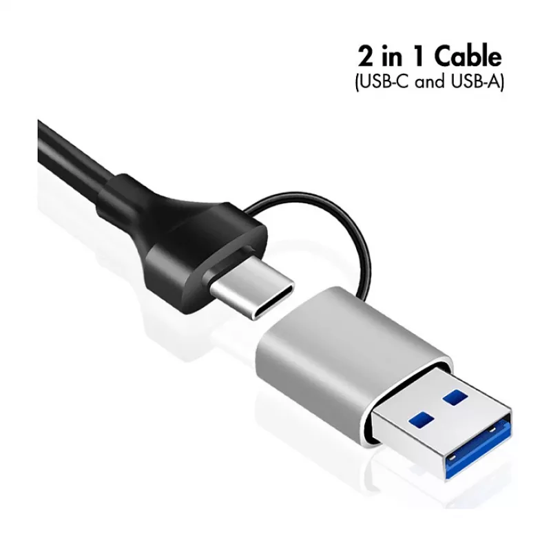 Logilink UA0440 Hub USB 3.2 Gen 1 a 3 porte con adattatore Gigabit Ethernet, connettore USB-C e USB-A, alluminio