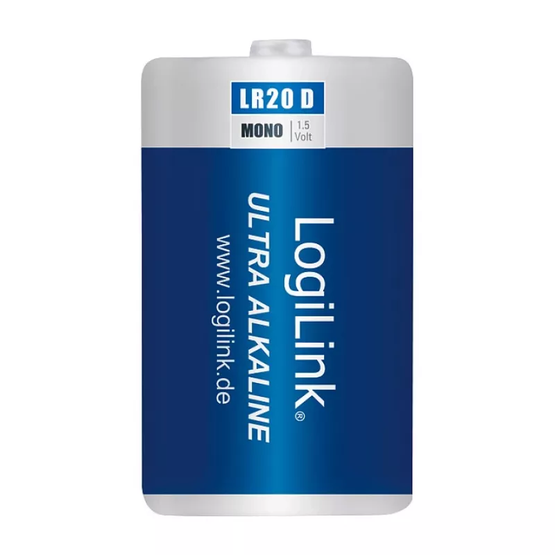 LogiLink Ultra Power batteria alcalina D LR20 confezione da 2 blister