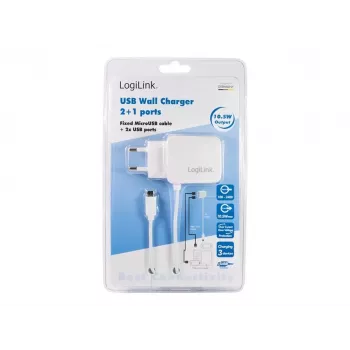 LogiLink caricabatterie USB universale da parete - alimentatore - 2,1 A - 2 porte di uscita (USB)