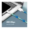LogiLink cavo USB 2.0 Type-C, A/M su C/M, 480 Mbit/s, 60 W, nylon, verde, 0,5 m