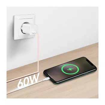 Cavo LogiLink CU0324 USB 2.0 Type-C, A/M su C/M, 480 Mbps, 60W, nylon, rosa, 1 m