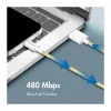 LogiLink Cavo USB 2.0 Type-C, A/M su C/M, 480 Mbps, 60W, nylon, giallo, 0,5 m