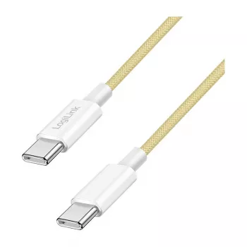 LogiLink Cavo USB 2.0 Type-C, C/M a C/M, 480 Mbps, 60W, nylon, giallo, 0,5 m